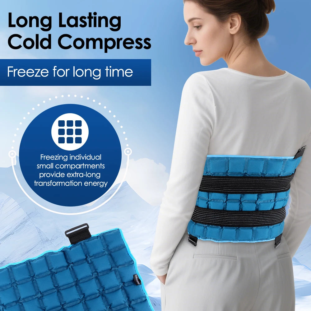 Large 13x22 Inch Reusable Ice Pack for Back Relief Cold Therapy Wrap