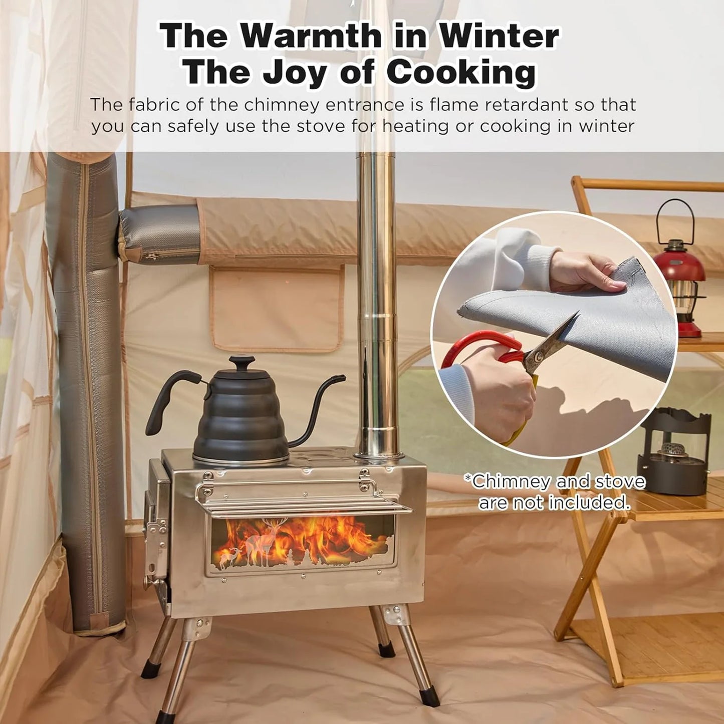 13 By 10 Foot Inflatable Tent For 8 To 10 People Season Waterproof Chimney Hole