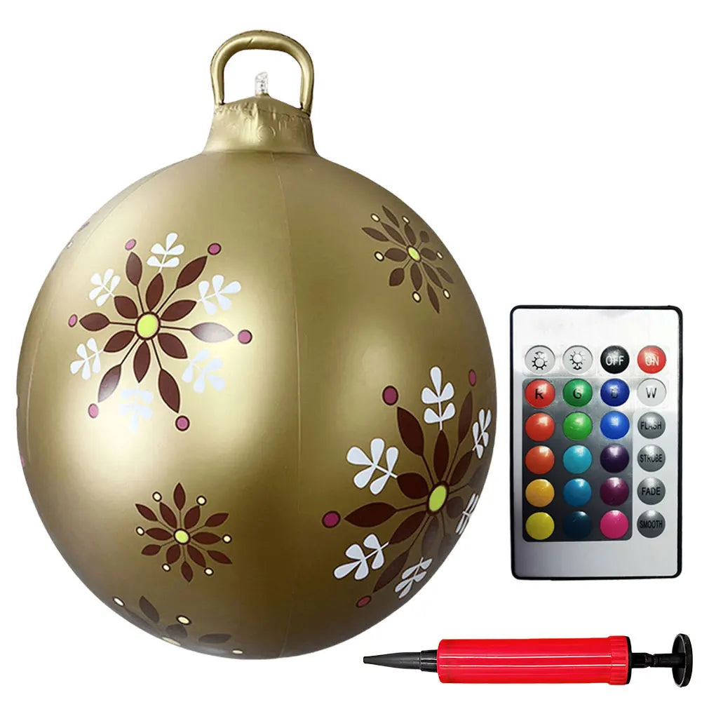 Giant Outdoor 60cm Light Up PVC Inflatable Christmas Ball With Remote Control