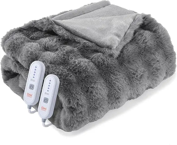 Queen Size Electric Blanket Plush Design With 5 Temperature Settings Auto Off