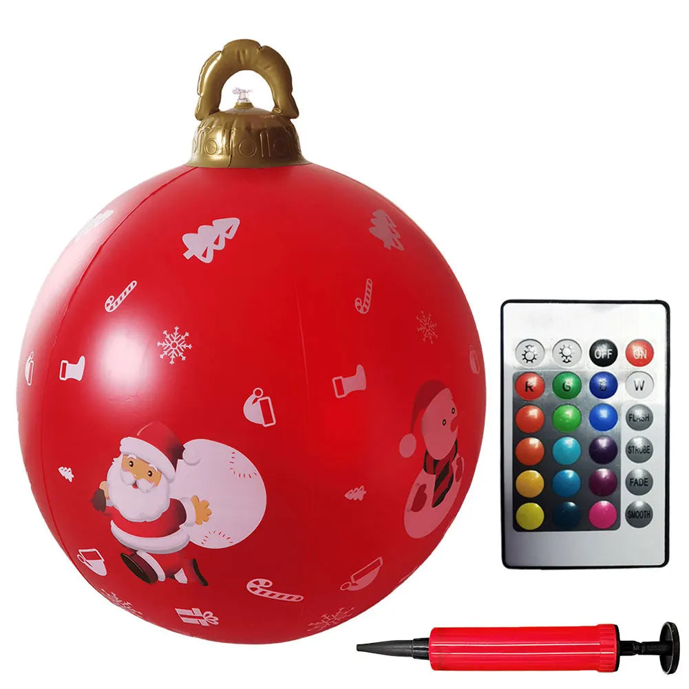 Giant Outdoor 60cm Light Up PVC Inflatable Christmas Ball With Remote Control