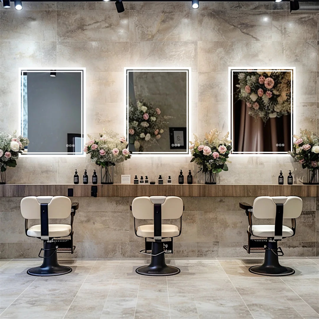 Luvodi 28x36 Inch Backlit Dimmable Defog Wall Mounted Bathroom Mirror