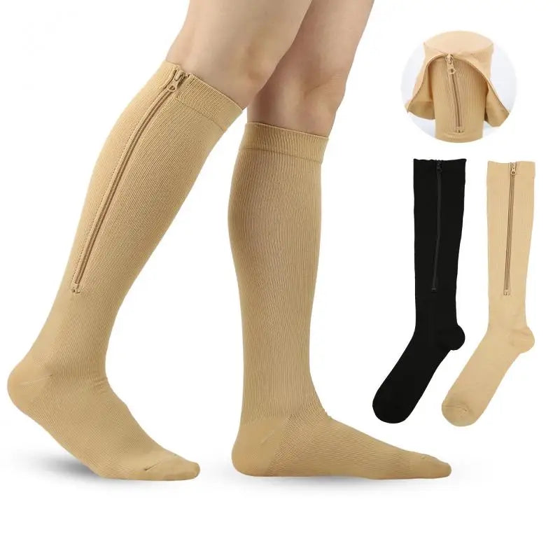 Medical Zipper Compression Socks Edema Varicose Veins