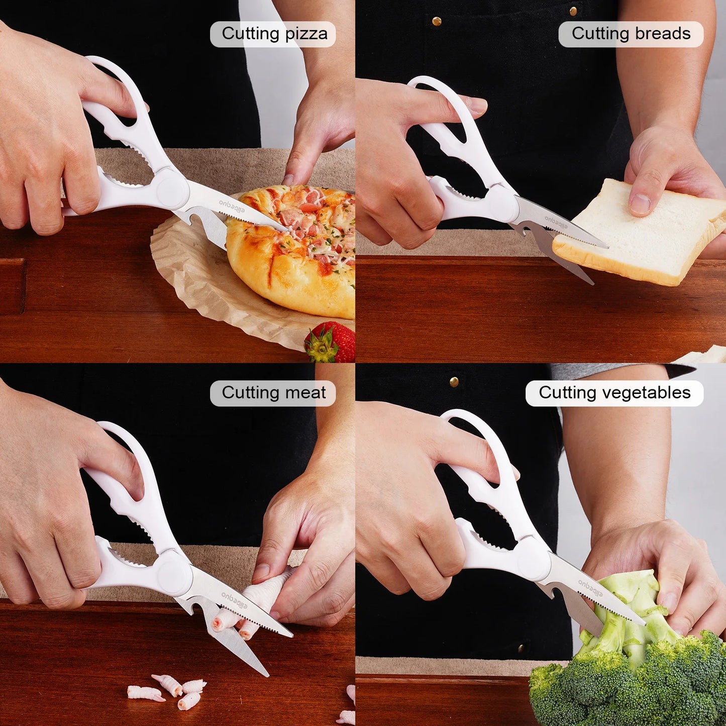 Elitequo All Purpose Kitchen Scissors Heavy Duty Stainless Steel Soft Grip