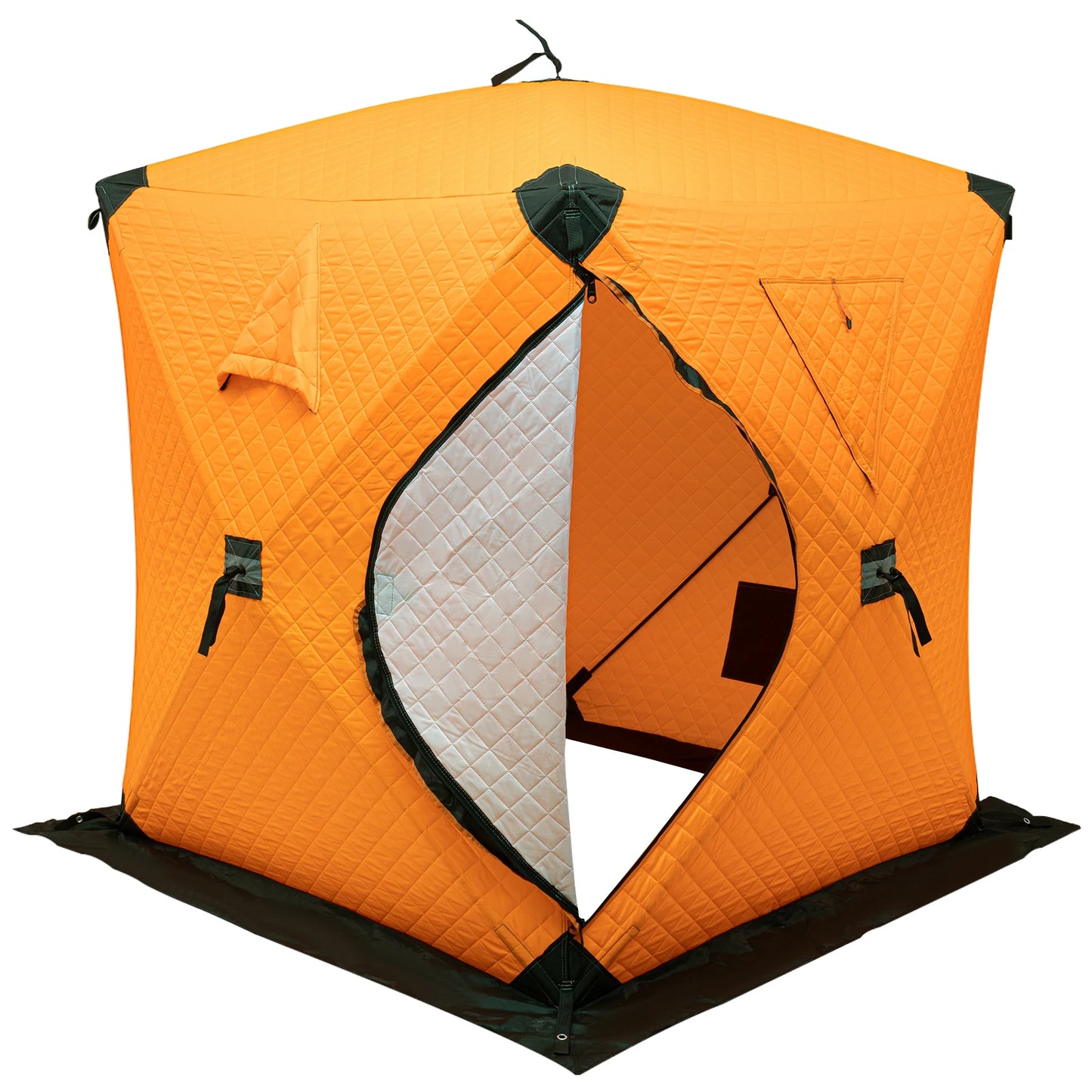 Portable Ice Fishing Tent For 1 To 2 People Outdoor Thermal Camping Shelter Red Orange Blue Camouflage
