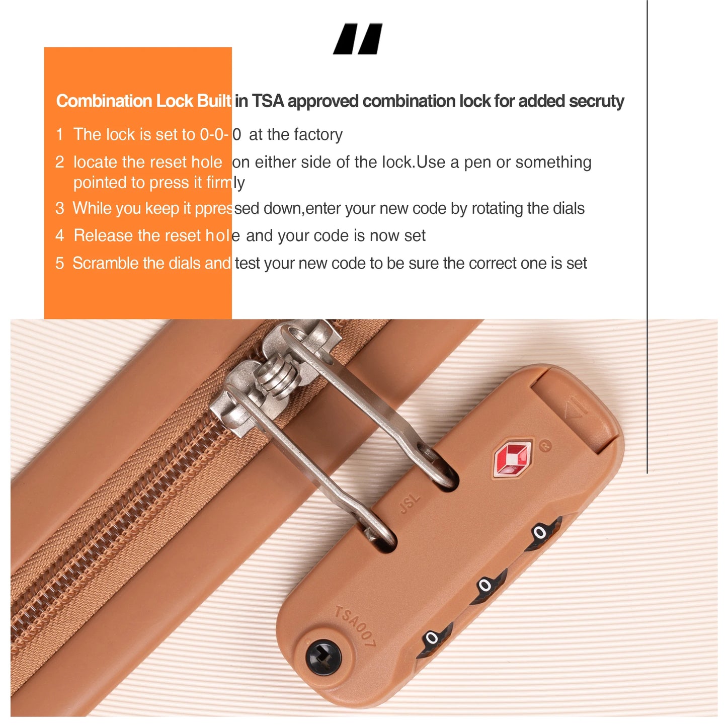 Travelhouse 3 Piece ABS Luggage Set With Spinner Wheels TSA