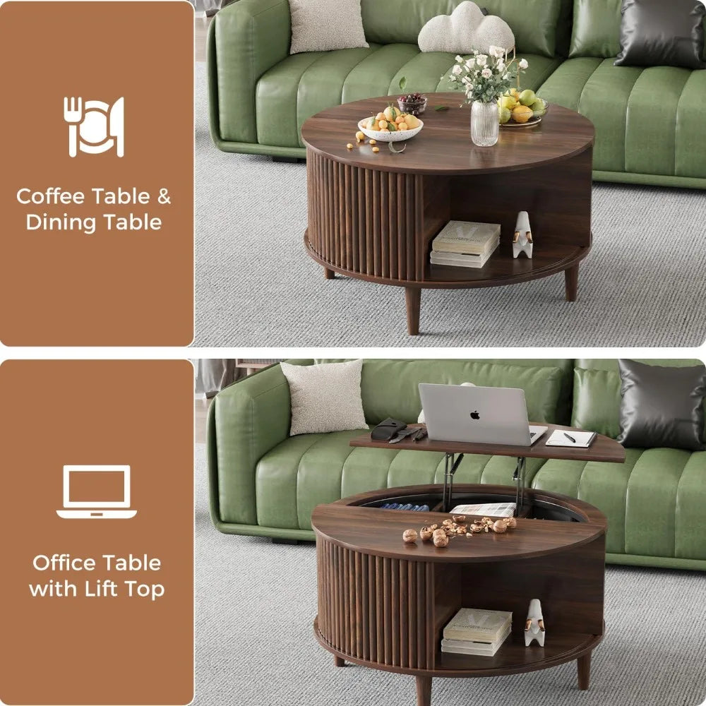 Mid Century Modern Lift Top Coffee Table With Storage