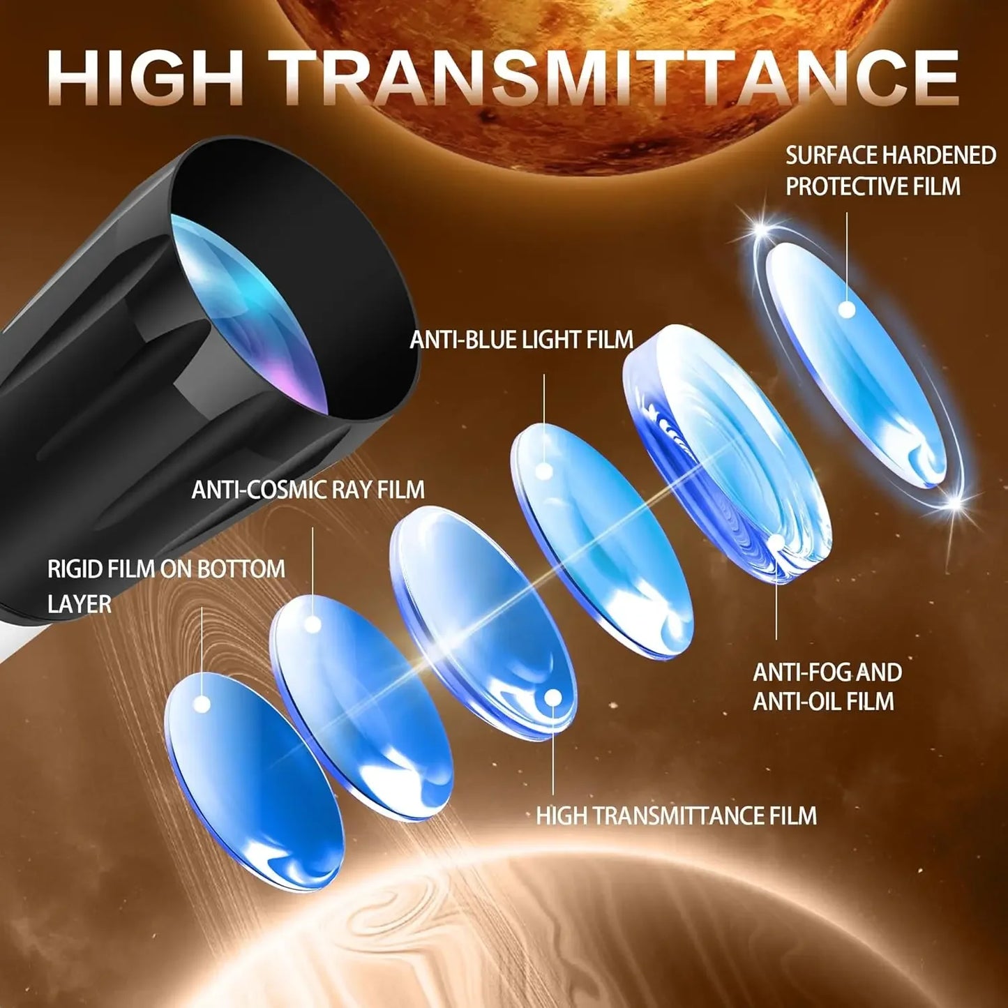 90mm Aperture 800mm Refractor Telescope Portable Professional For Adults Beginners And Kids Astronomy