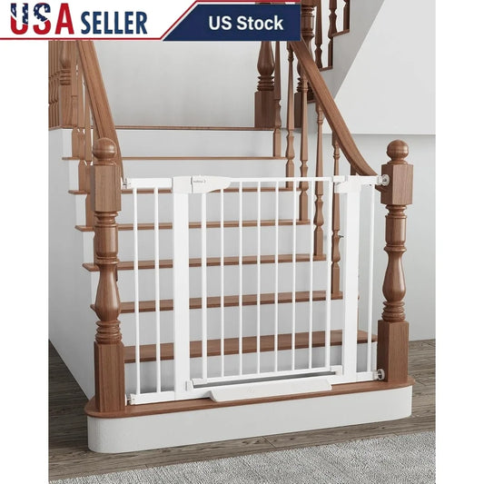 Pressure Mounted Baby Gate Stairs Durable Metal Self Closing Safety Gate Indoor Dog Gate Easy Install Toddler Pet Protection