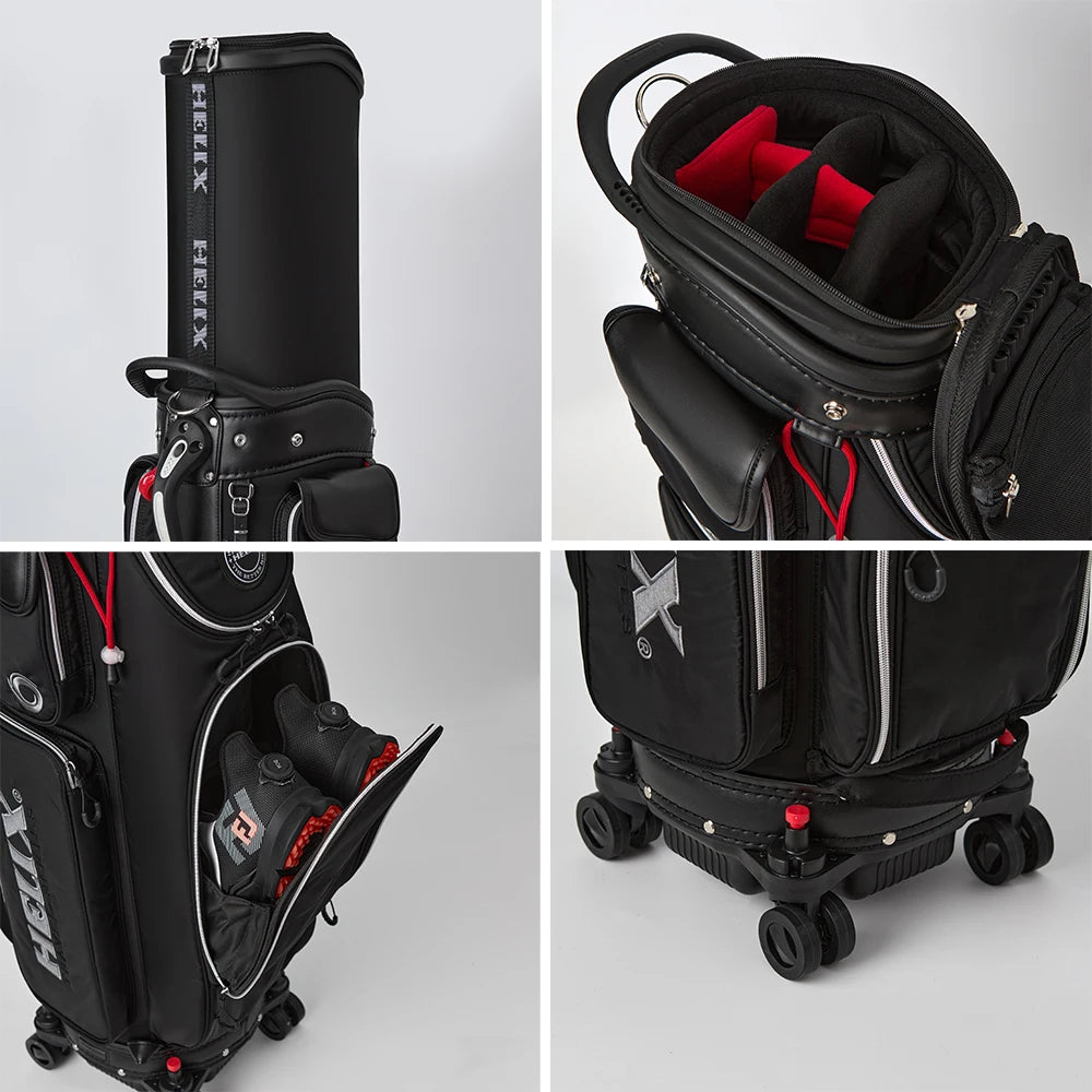 Helix Golf Travel Bag Wheels Lightweight Nylon 6 Way Divider