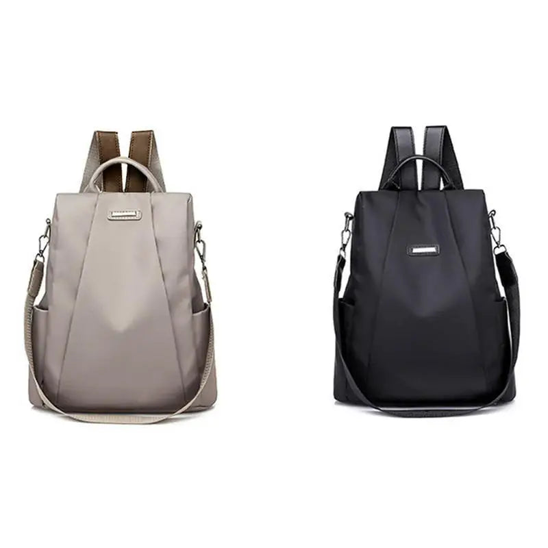 New Women's Multifunction Backpack Solid Color School Bag