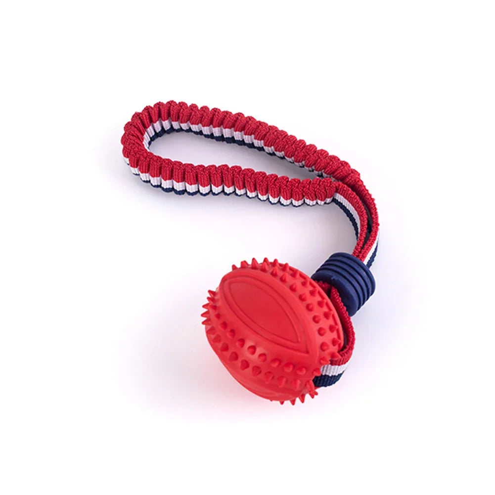 Interactive Training Rope Knot Dog Toy Ball for Puppies Chew Toy with String Molar Resistant Teeth Cleaning