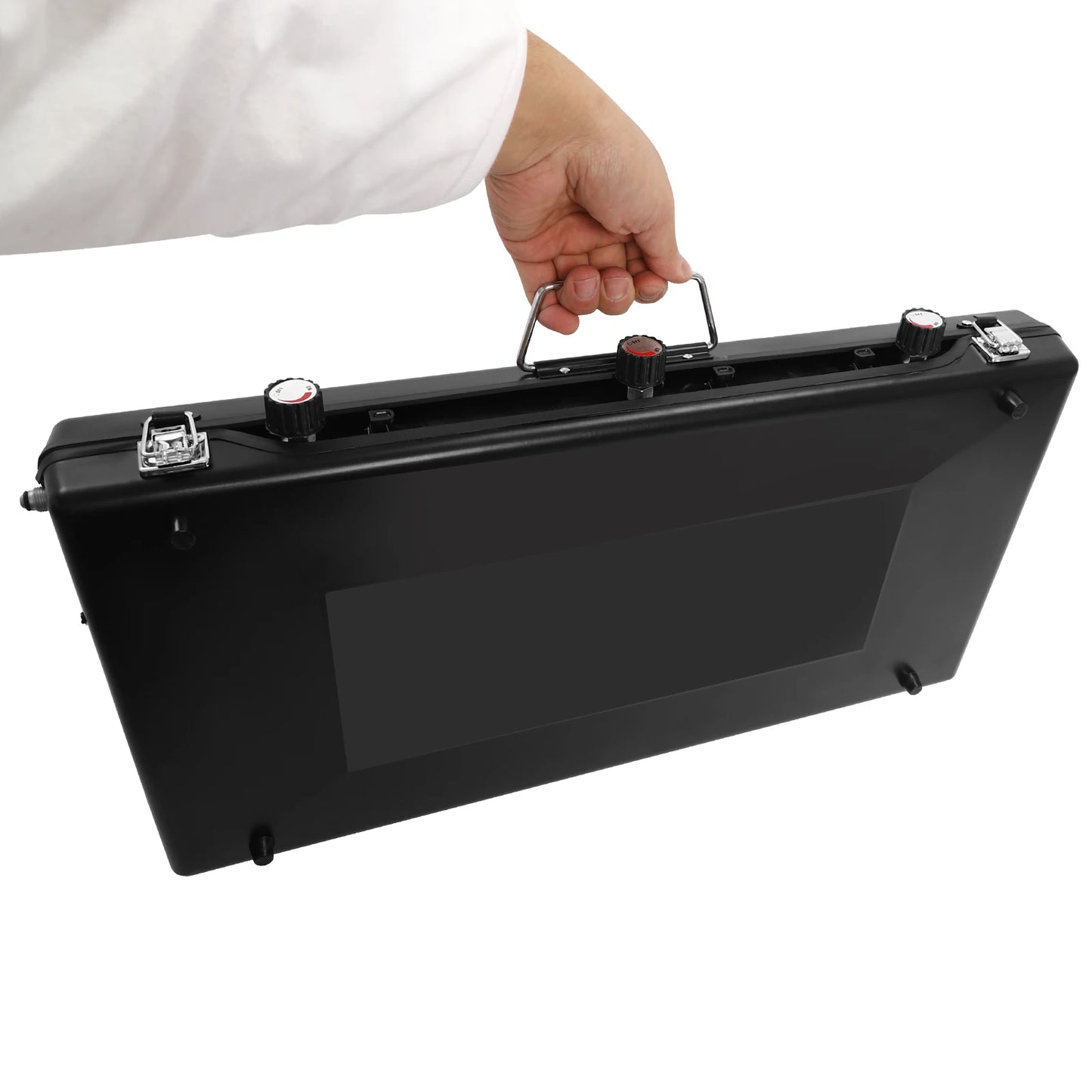 Portable Camping Stove With Griddle 3 Burner Propane Stove Windshield Folding