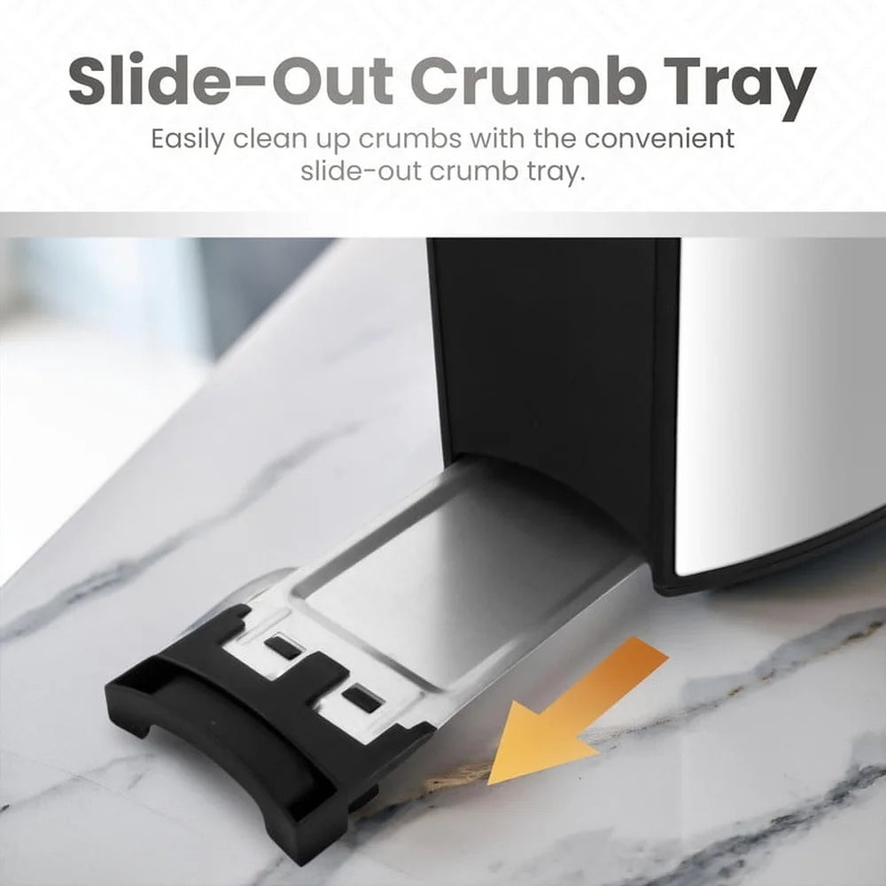 Stainless Steel 2 Slice Toaster Extra Wide Slots Bagel