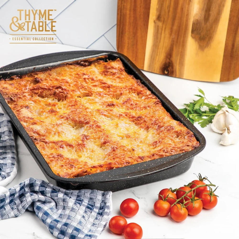 Nonstick Lasagna Roasting Pan Aluminized Steel Bake Serve Casserole Deep Oven Safe Easy Clean Kitchen Cookware