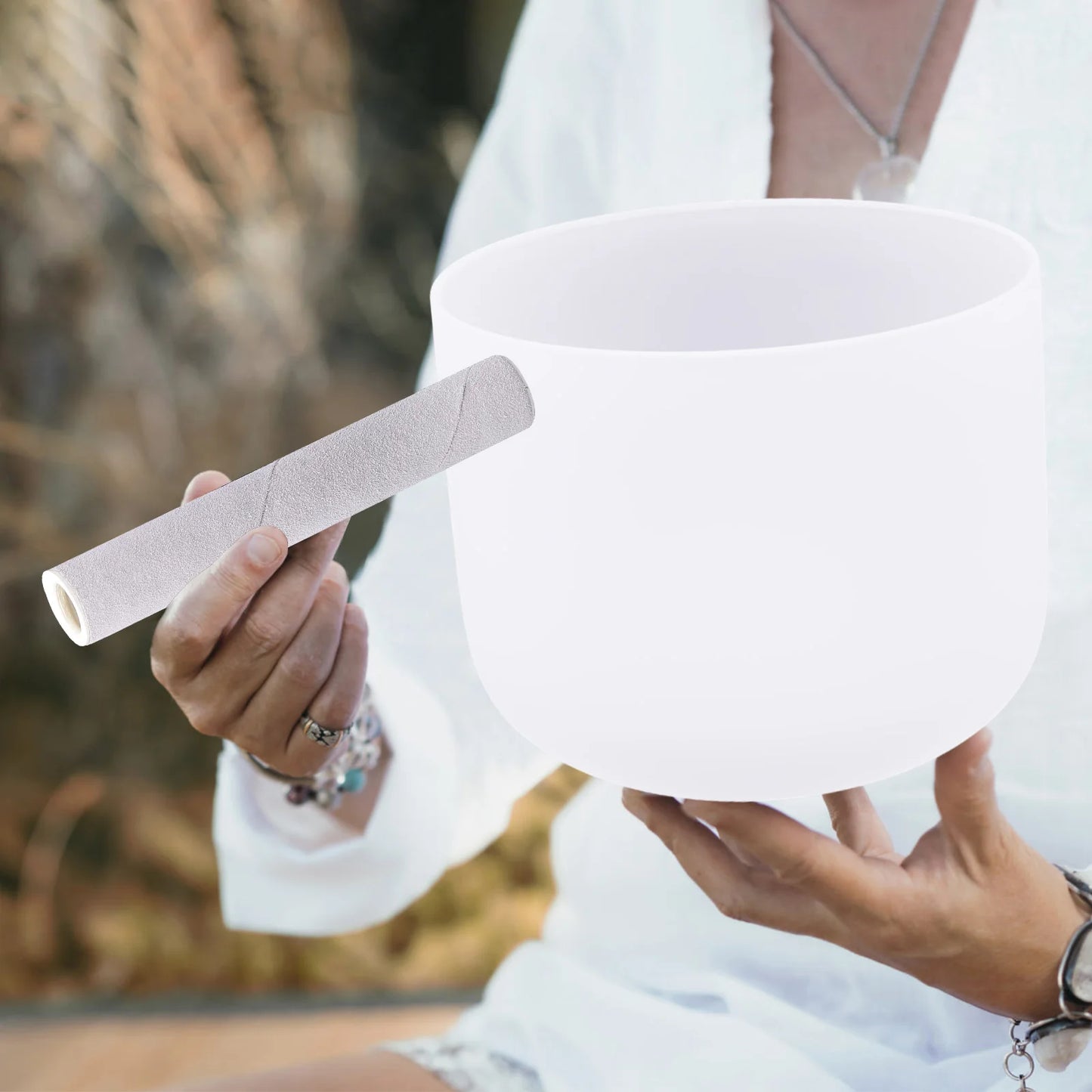 Singing Bowl Round 8 inch Singing Bowl Singing Bowl High-purity Quartz Material 432-440Hz Vibration Frequency For Sound Healing