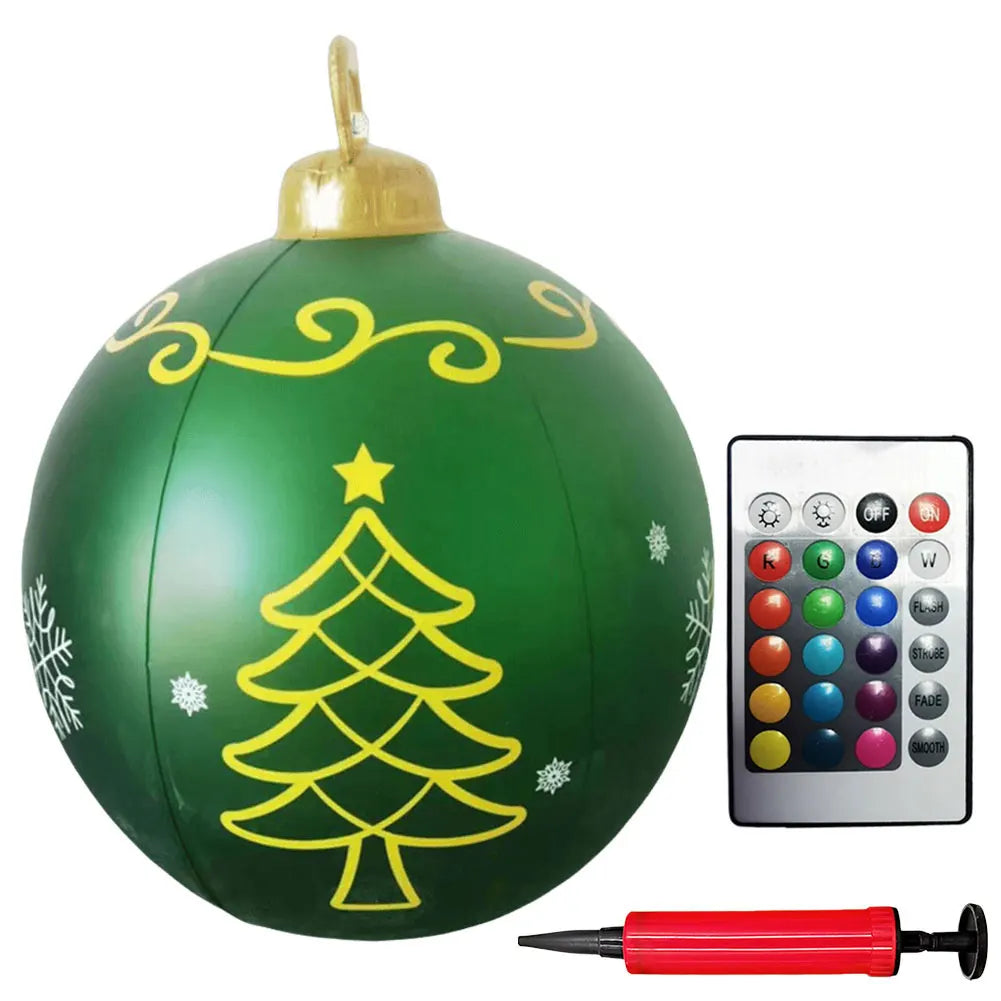Giant Outdoor 60cm Light Up PVC Inflatable Christmas Ball With Remote Control
