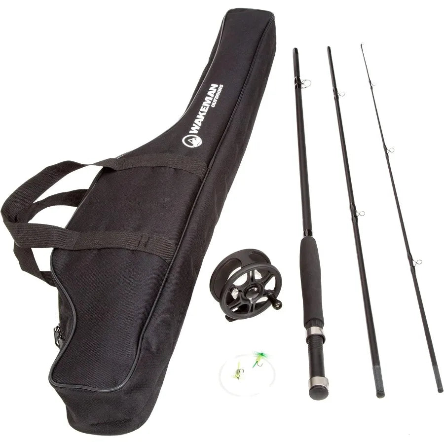 Fly Fishing Rod And Reel Combo With Carry Case Flies