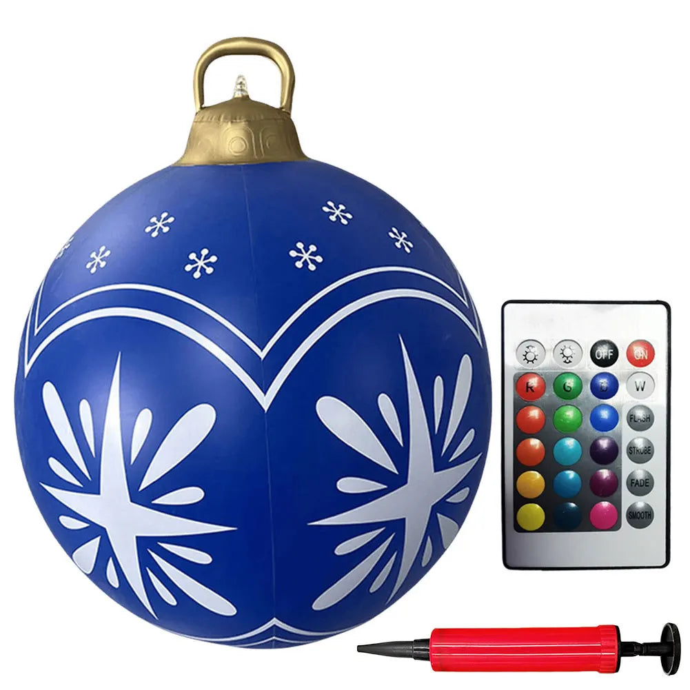Giant Outdoor 60cm Light Up PVC Inflatable Christmas Ball With Remote Control