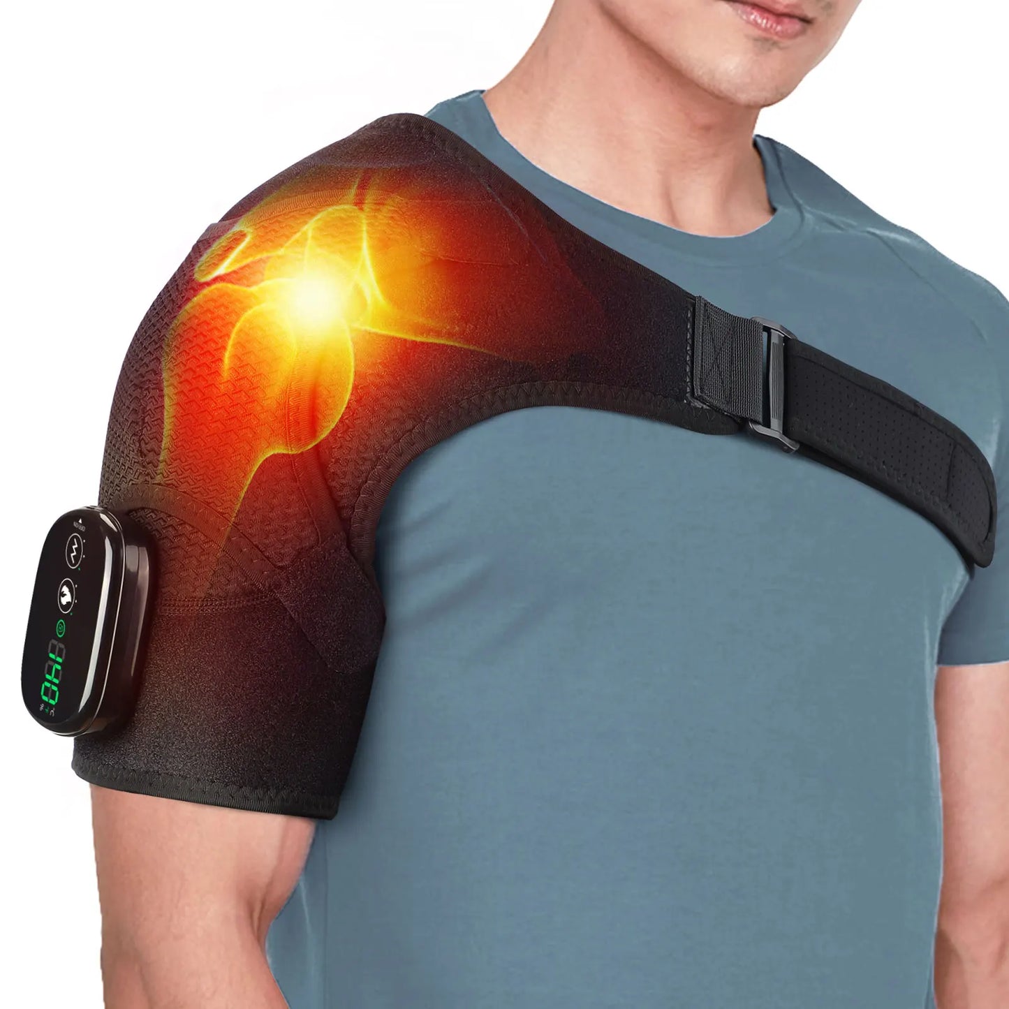 Electric Heating Shoulder Massager Brace With LED Control