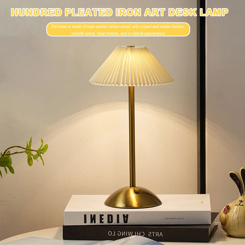 Nordic Pleated Table Lamp USB Charging Art Atmosphere Lamp