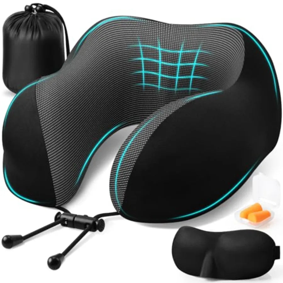 Travel Memory Foam Neck Pillow Adjustable Clasp for Travel