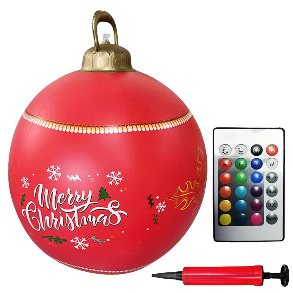 Giant Outdoor 60cm Light Up PVC Inflatable Christmas Ball With Remote Control