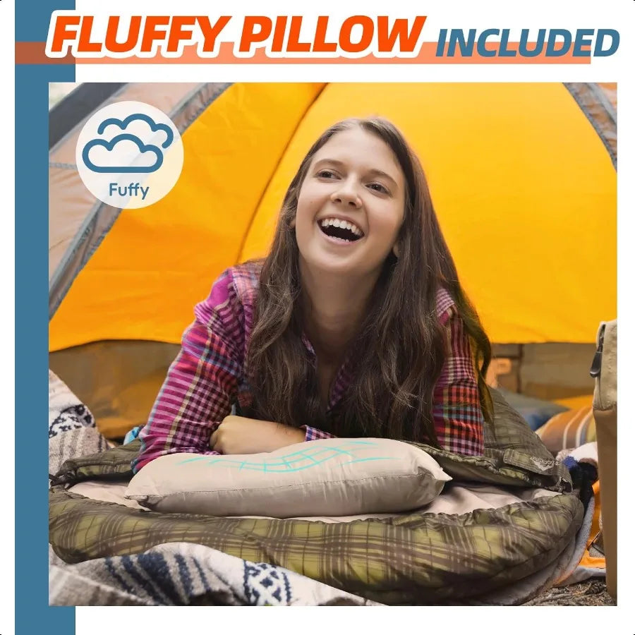 Zero Degree Winter Cotton Sleeping Bag For Adults Pillow