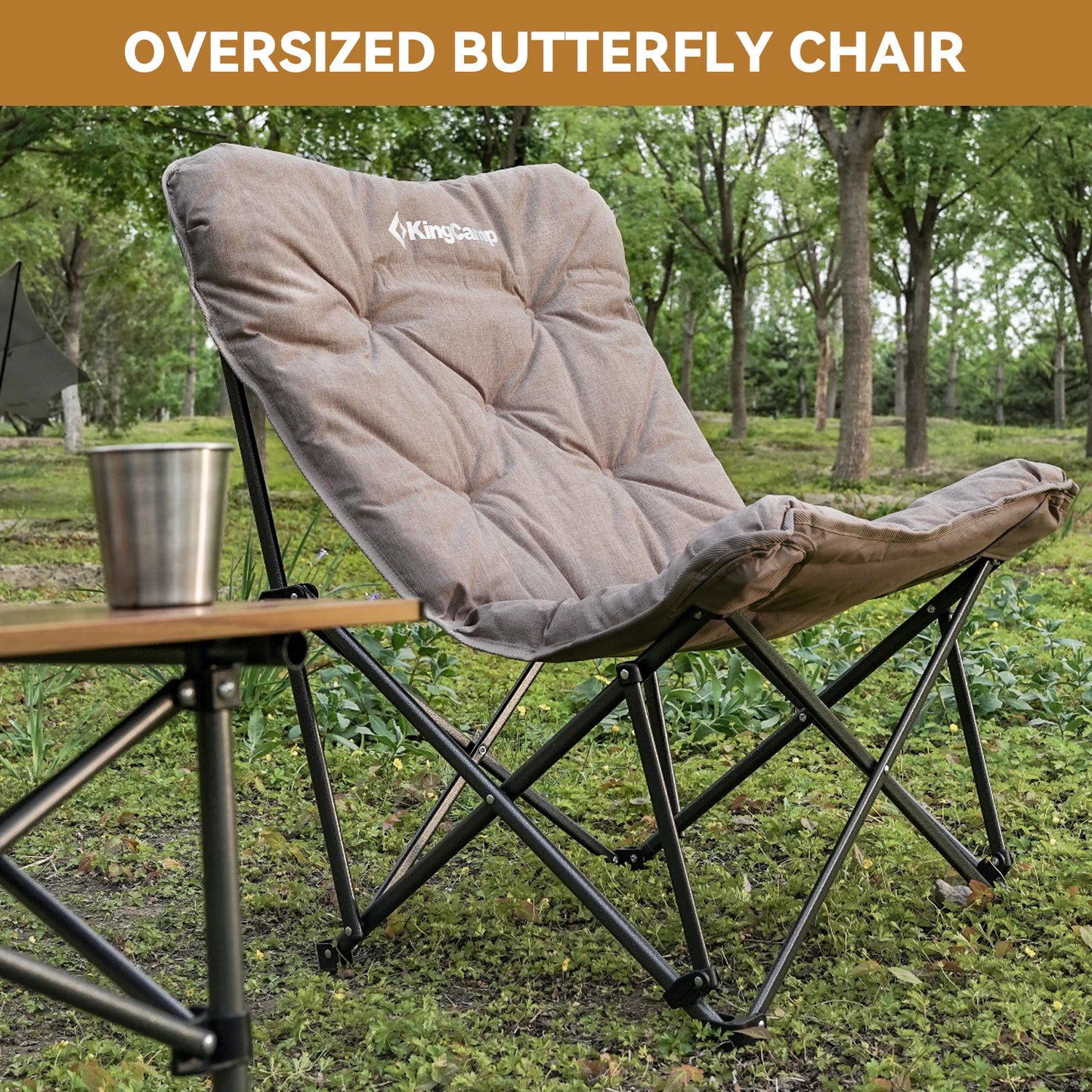 KingCamp Butterfly Chair Portable Foldable Upholstered Seat 300 Lbs