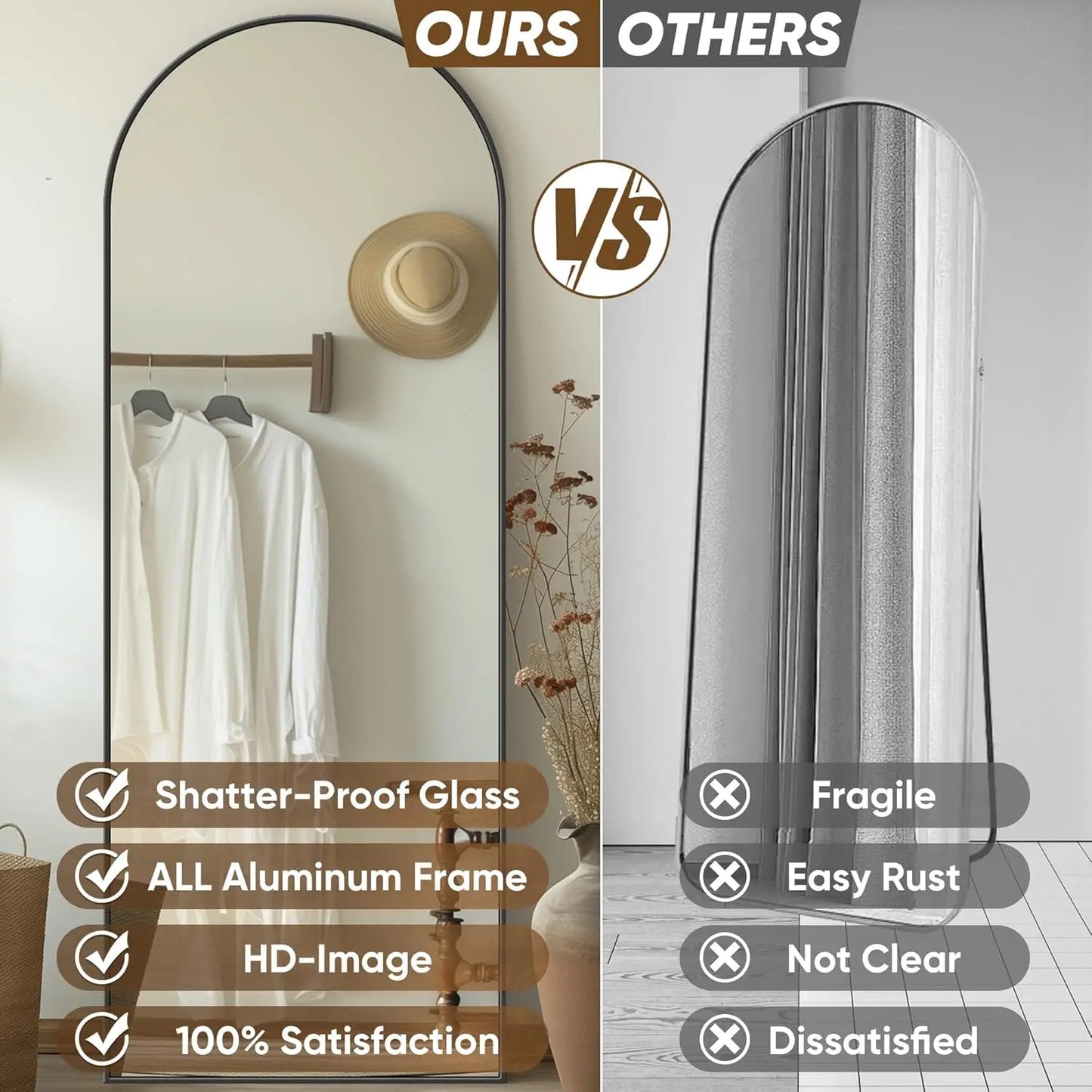 Full Length Mirror 58 By 18 Inches With Stand Bedroom