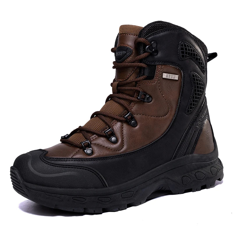 Mens Hiking Boots Waterproof Breathable Mountain Climbing Shoes Lace Up Outdoor