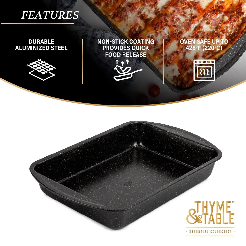 Nonstick Lasagna Roasting Pan Aluminized Steel Bake Serve Casserole Deep Oven Safe Easy Clean Kitchen Cookware