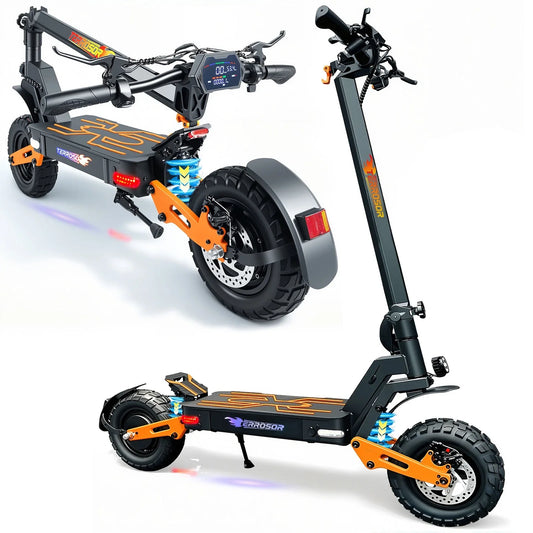 LELEKUAIC Folding Electric Scooter for Adults 48V 11 Inch Off Road Suspension