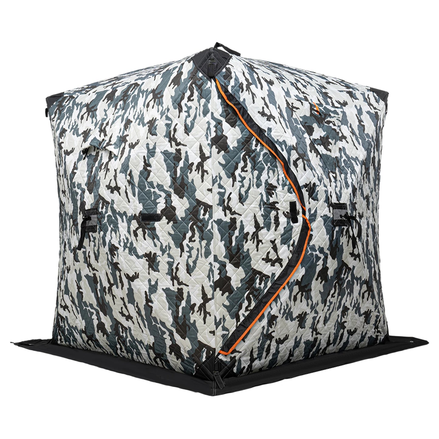 Portable Ice Fishing Tent For 1 To 2 People Outdoor Thermal Camping Shelter Red Orange Blue Camouflage