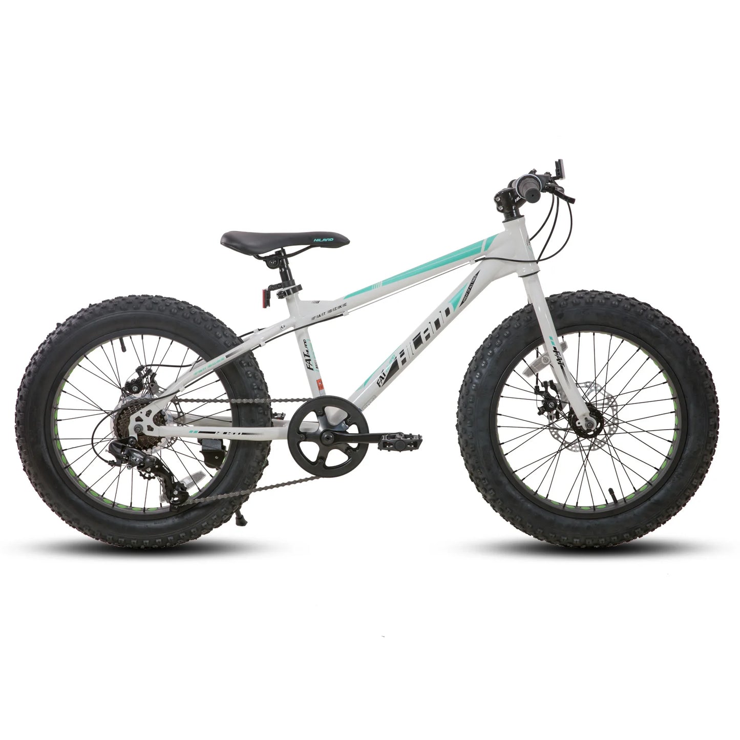 Hiland 20 Inch Kids Fat Tire Mountain Bike Shimano 7 Speed Dual Disc Brakes