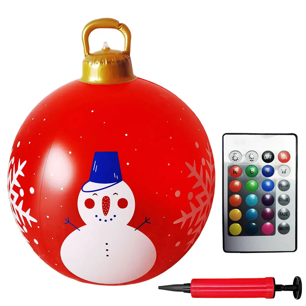 Giant Outdoor 60cm Light Up PVC Inflatable Christmas Ball With Remote Control