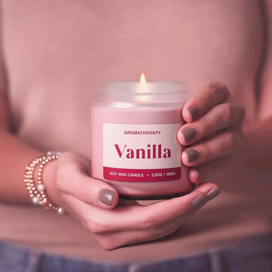 Lavender Vanilla Scented Soy Candles Gift Set For Women 2 Pack Home Aromatherapy