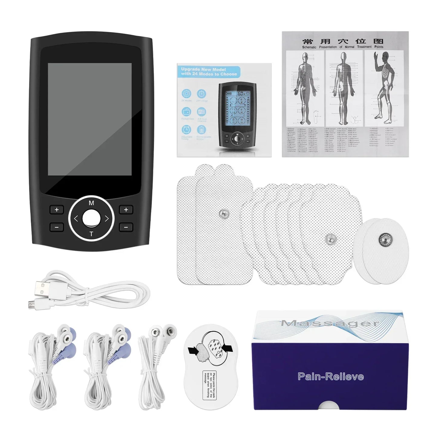 36 Modes EMS TENS Unit Muscle Stimulator Electric Acupuncture Body Massage Electro Stimulator Slimming Machine