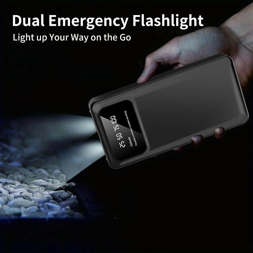 30000mAh Portable Power Bank With LED Display Dual USB Ports And 5V 2A Output