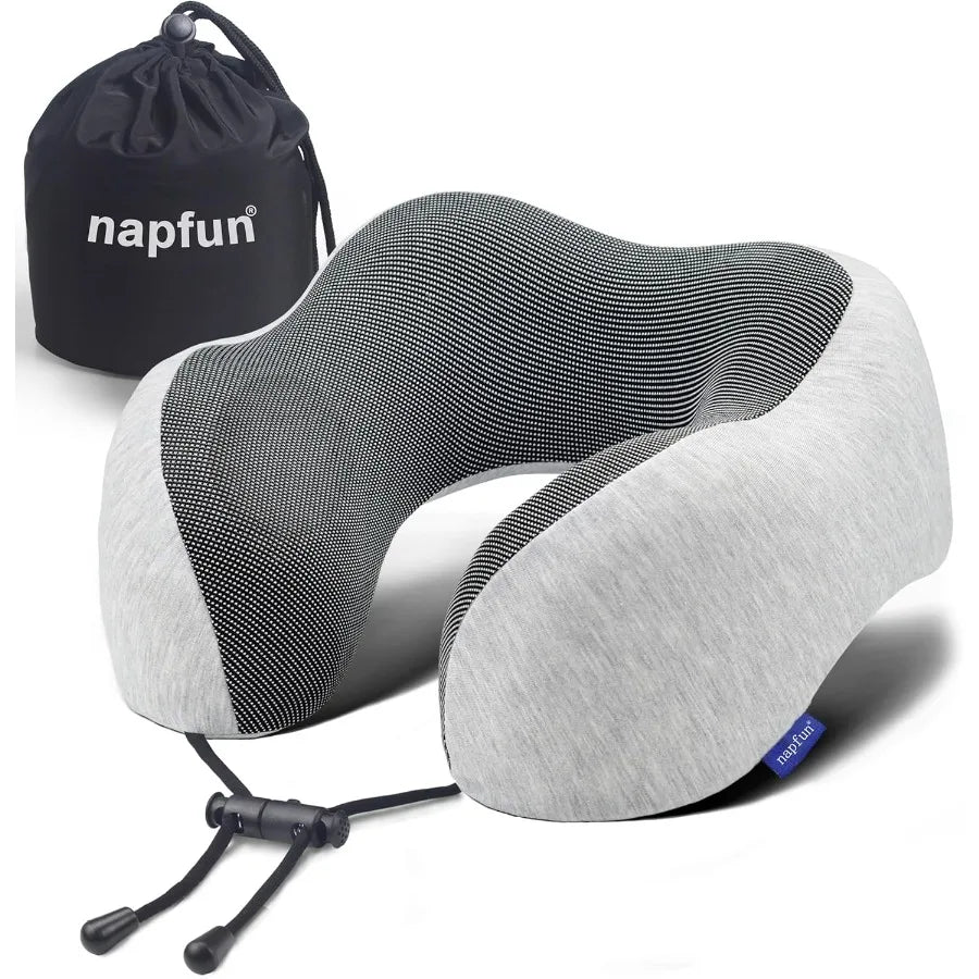Upgraded Travel Neck Pillow With 100 Pure Memory Foam For Airplane Travel And Long Distance Portable Headrest Support