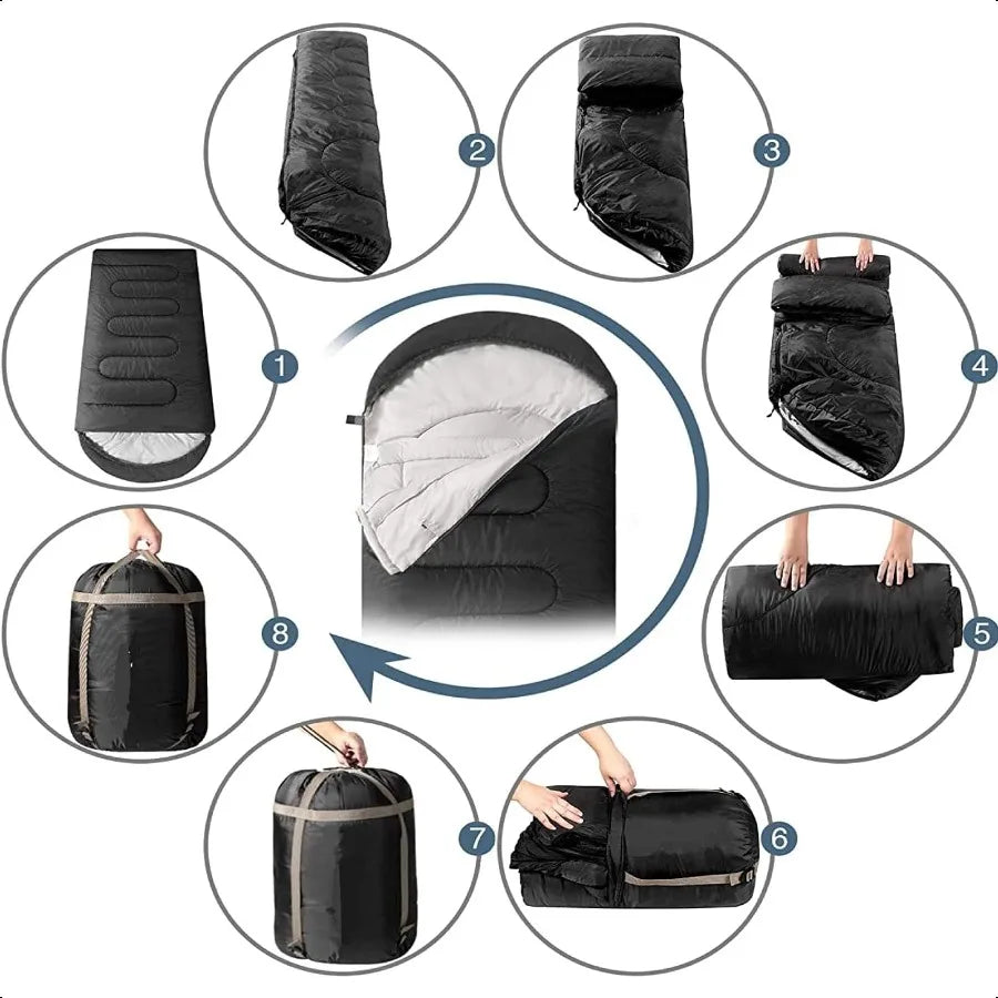 Cold Weather Hooded Sleeping Bag For Adults And Teens