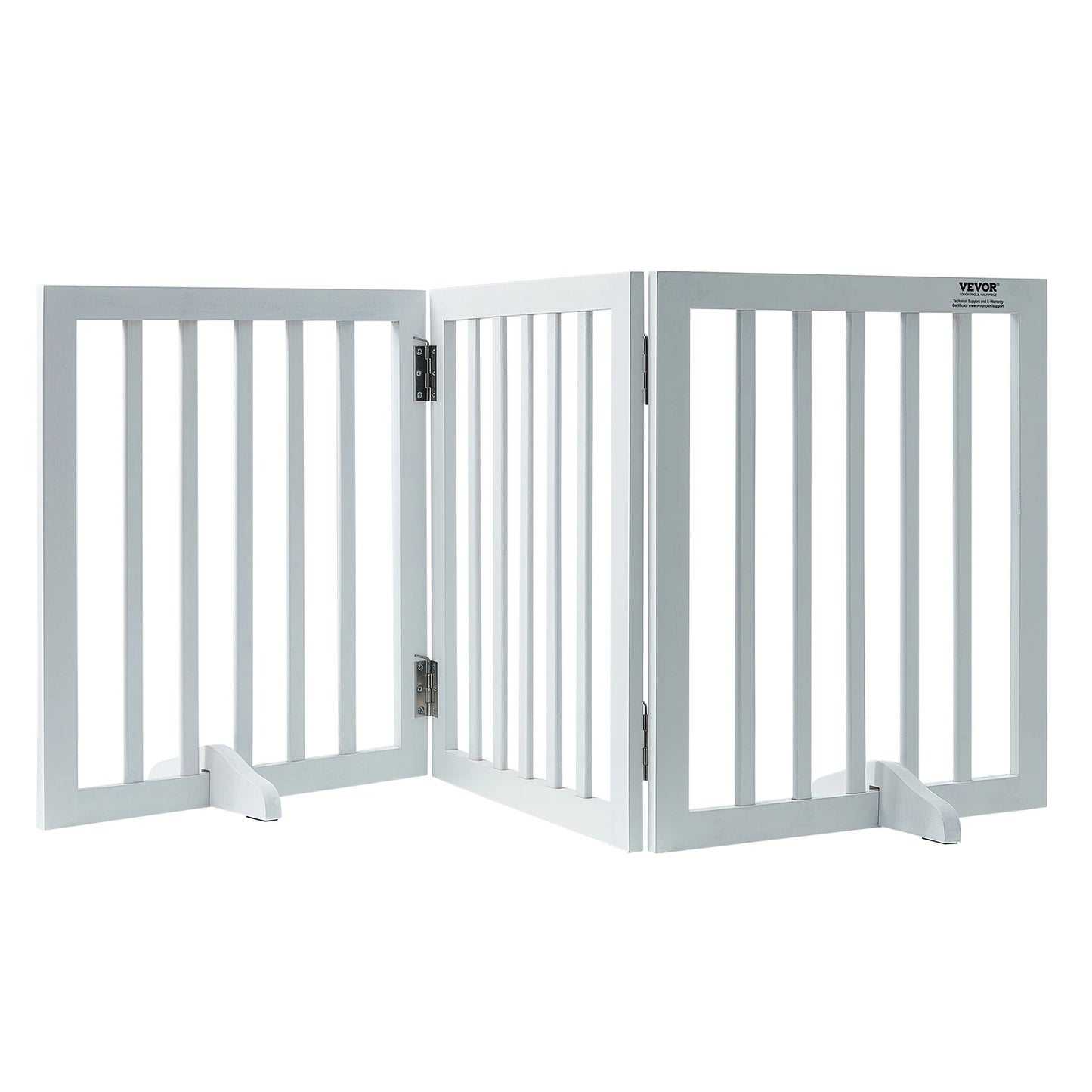 SucceBuy Free Standing Dog Gate 3 Panels Foldable for Narrow Passages