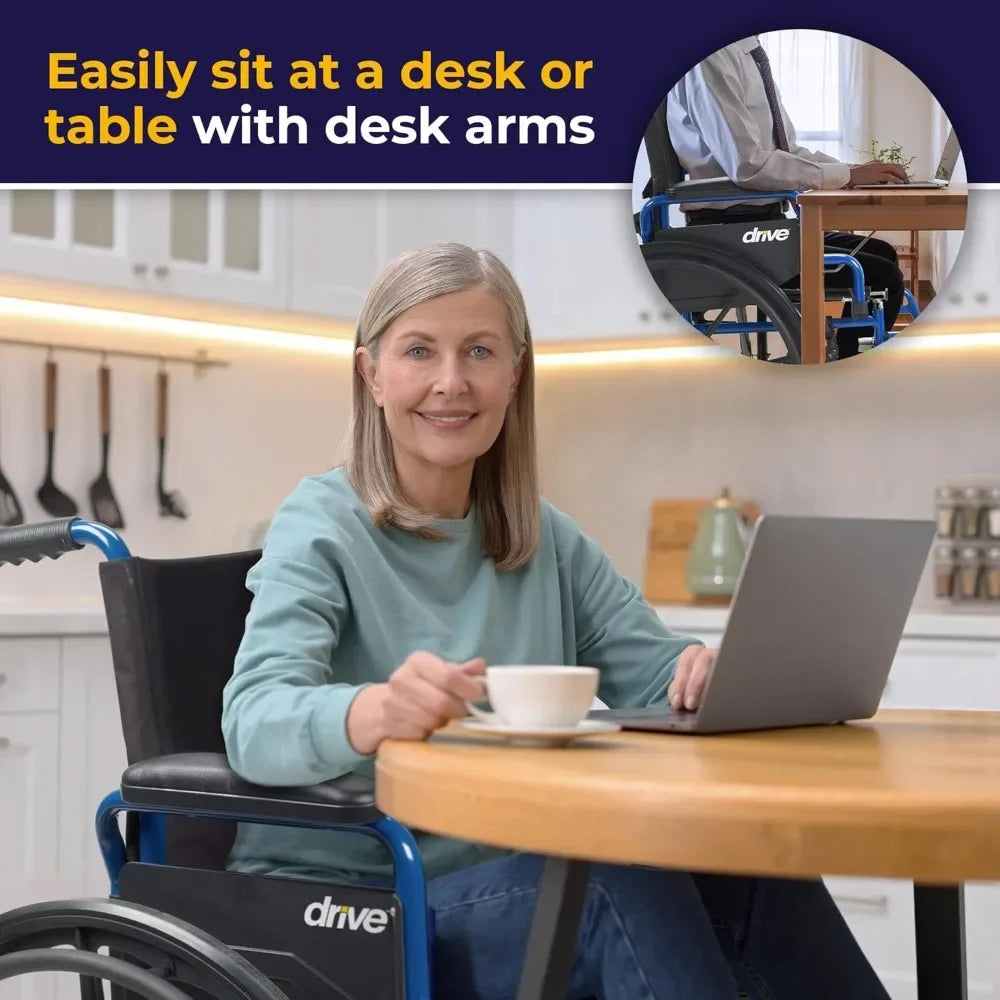 Blue Streak Wheelchair Flip Desk Arms And Footrests