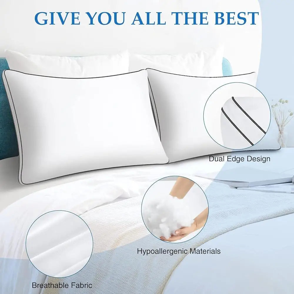 King Size Pillow Set of 2 Down Alternative Hotel Pillows