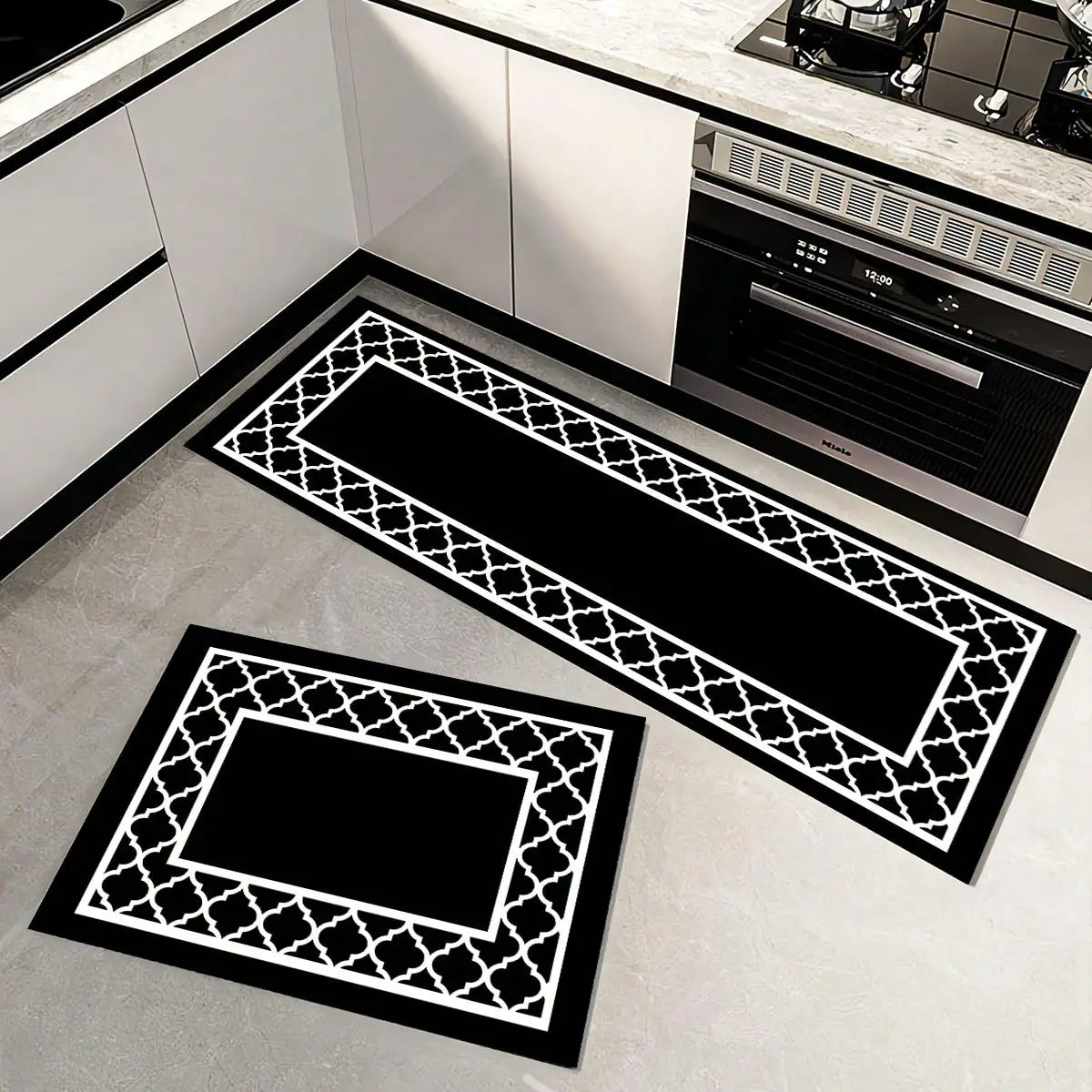 Anti Slip Anti Oil Kitchen Mat Minimalist Rectangle Waterproof Dirt Resistant Carpet For Living Room And Bedroom