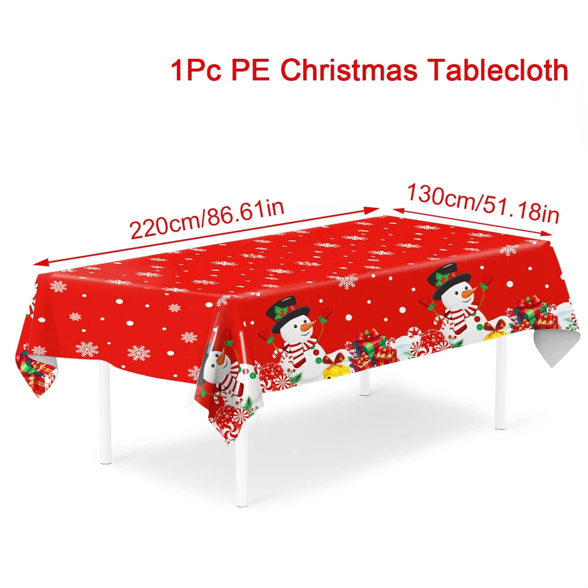 Christmas Snowflake Plastic Tablecloth For Navidad Natal And New Year Decor