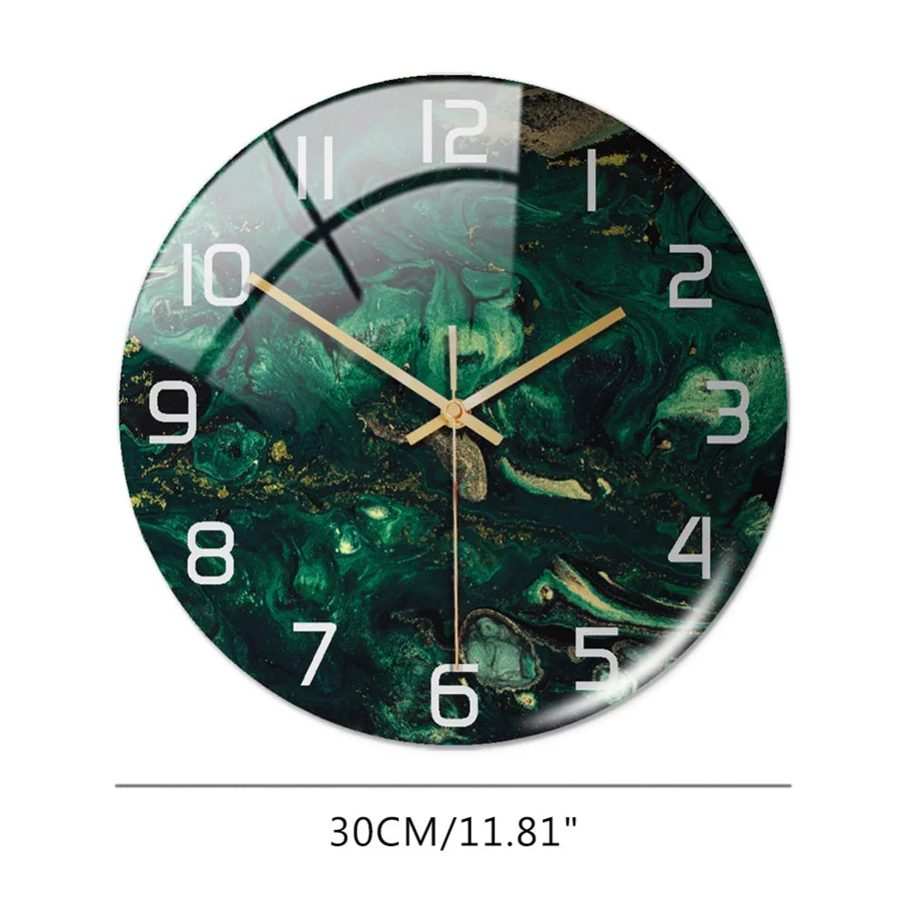 Luxury 3D Acrylic Black Gold Marble Wall Adhesive Clock