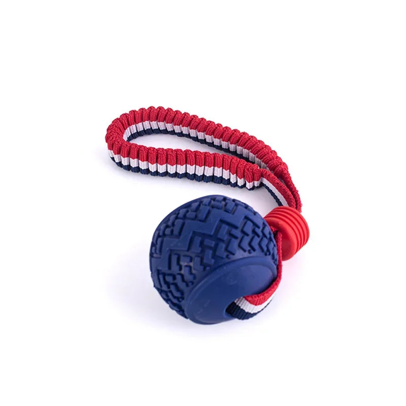Interactive Training Rope Knot Dog Toy Ball for Puppies Chew Toy with String Molar Resistant Teeth Cleaning
