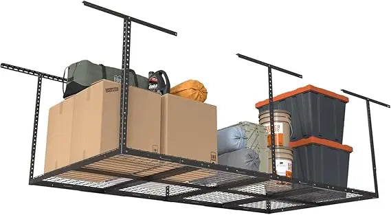 4x8ft Overhead Garage Storage Rack With Adjustable Ceiling Drop Down 22-40