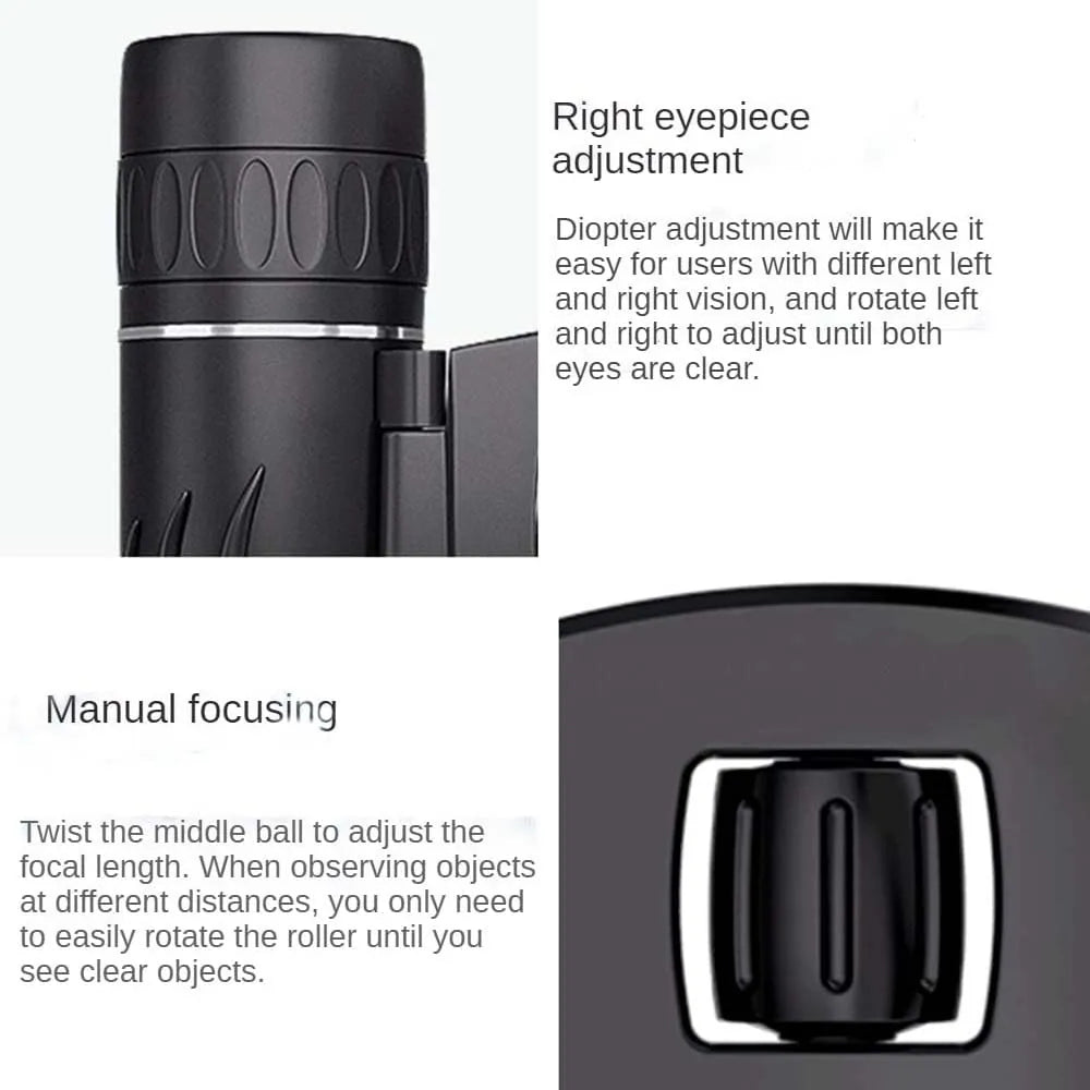 40x22 2000m Zoom BAK4 HD Telescope Binoculars Long Range Portable Monocular Optics For Camping Outdoor